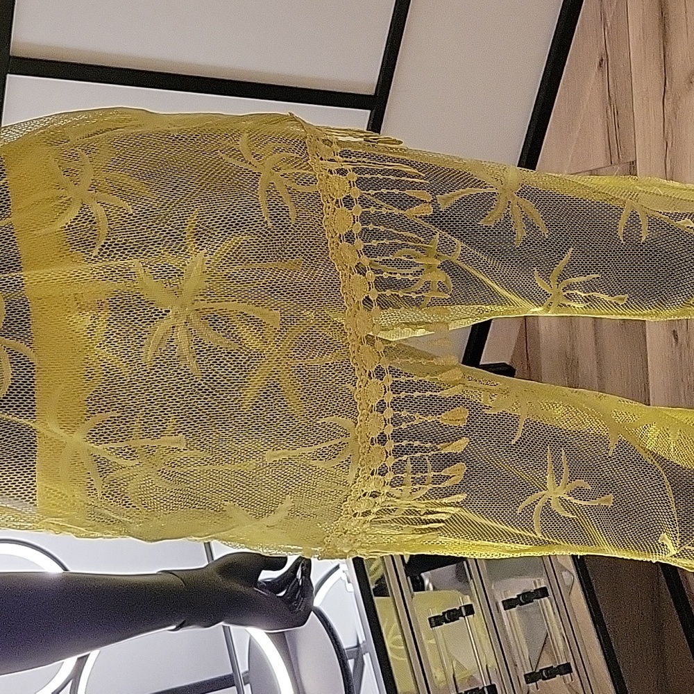 MIKEN Swim | 2-piece | Mesh Swimsuit Coverup | Sz. S | Mustard | NWOT + Swim top - Picture 10 of 17